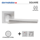 DSQ 903 Bathroom W/C, Lever Handles, Square, On Square Rose, With Bathroom (WC) Indicator Set - DSQ 005, 148mm (l), Stainless Steel, DORMAKABA-1