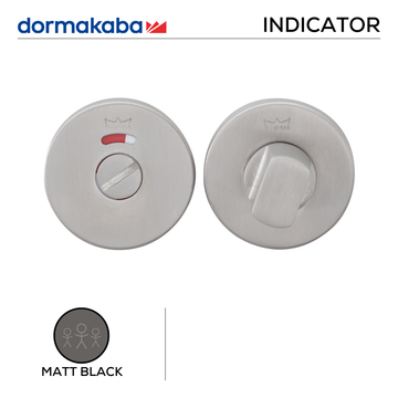 DORMAKABA Matt Black Escutcheon main product view for bathroom doors — bold black energy.