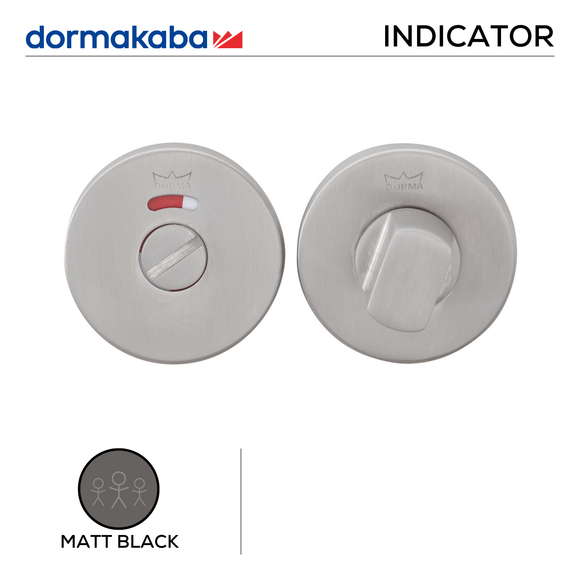 DORMAKABA Matt Black Escutcheon main product view for bathroom doors — bold black energy.