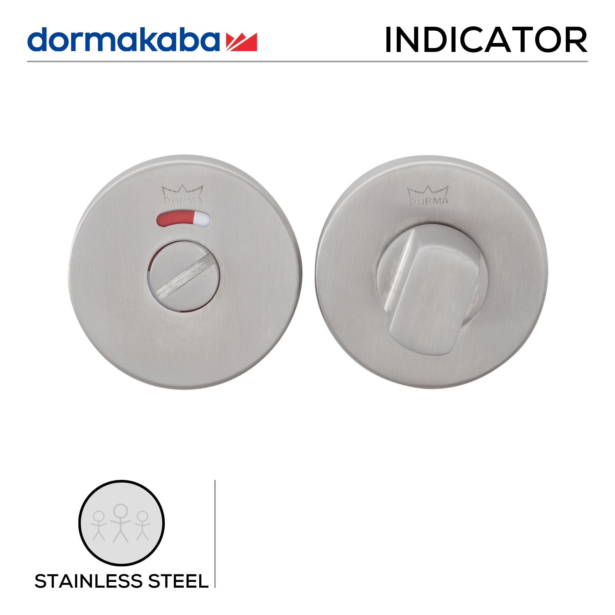 DWC-005, Escutcheons, Round Rose, Water Closet, Stainless Steel, Dormakaba