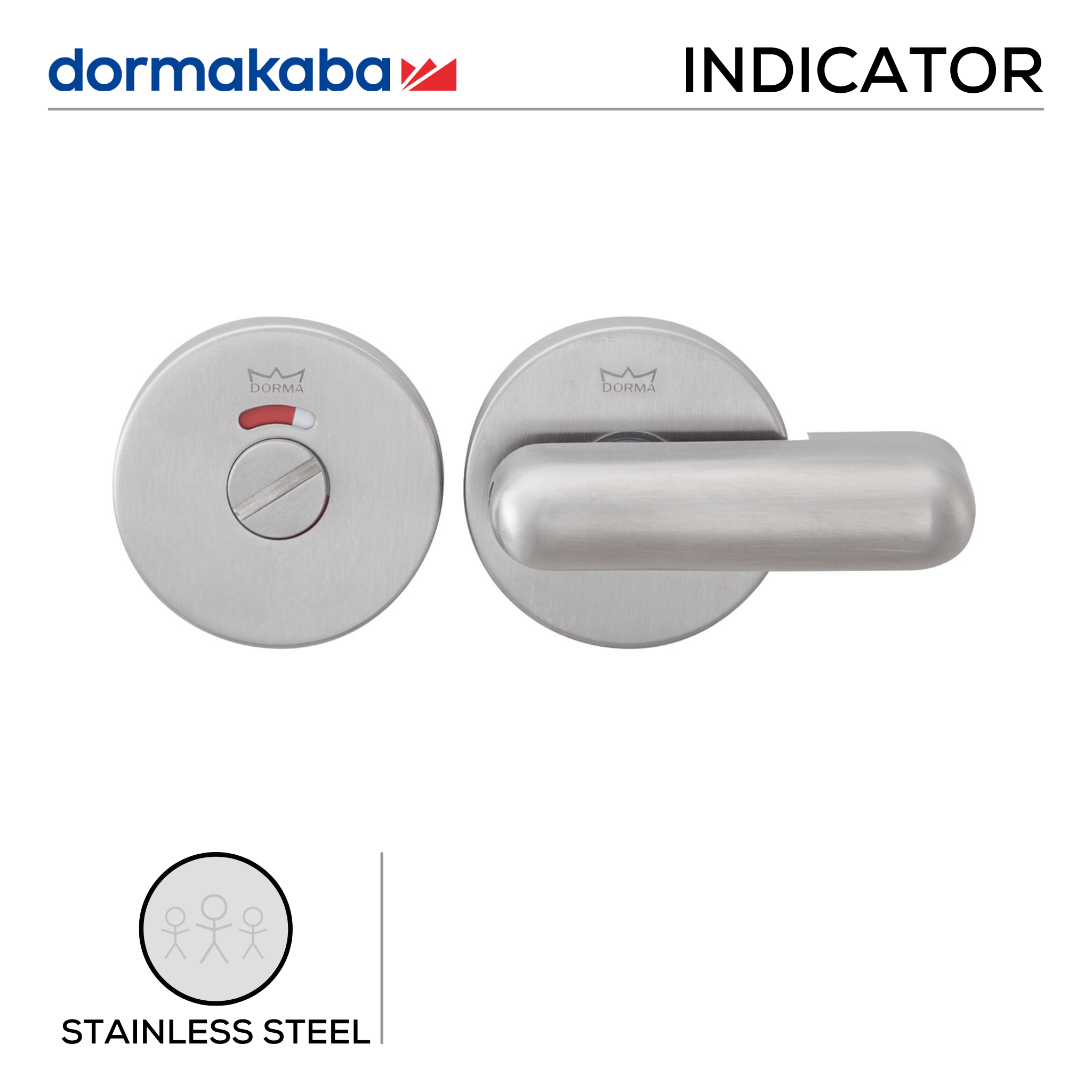 DWC-006, Escutcheons, Round Rose, Water Closet, Stainless Steel, Dormakaba