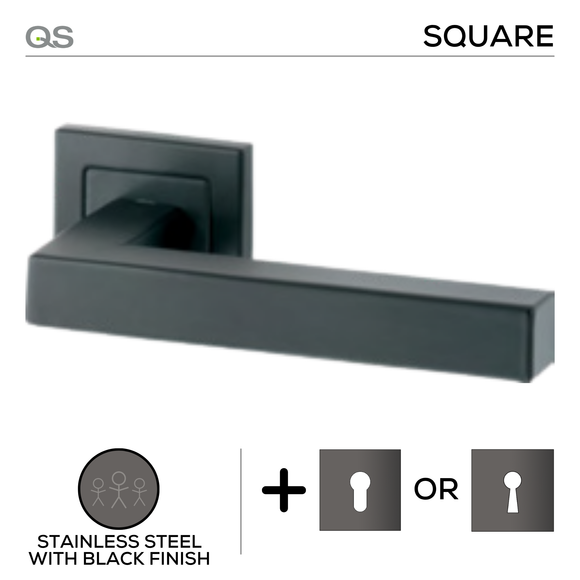 QS Stainless Steel Lever Handle shown in main product view, giving patio and sliding doors clean stainless confidence.