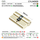 SALO Complete Euro PVD Lockset, Lever Handles, Form, On Round Rose, With Escutcheons, Satin Brass, Cylinder Sash Lock & Euro Cylinder Set, QS-4
