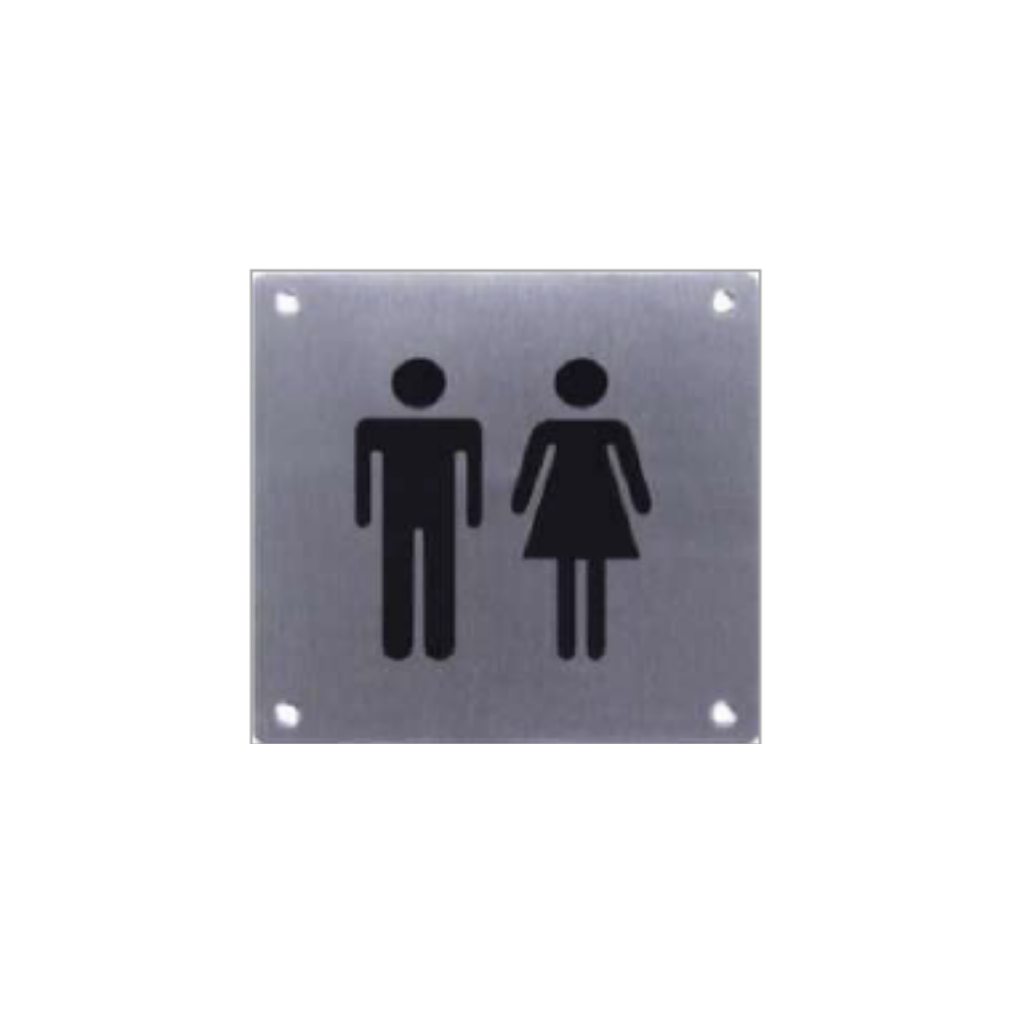 F.SGN – MF, Door Signage, Male and Female sign, 150mm (l), 150mm (w), Stainless Steel, CISA