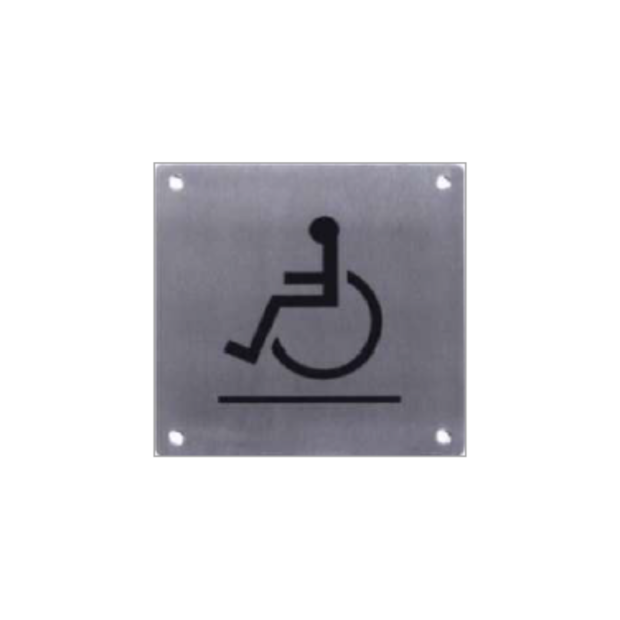 F.SGN – WCH, Door Signage, Wheelchair sign, 150mm (l), 150mm (w), Stainless Steel, CISA