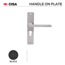 FB.O.106._.MBL, Lever Handles, Oval, On Plate, Matt Black, CISA-1