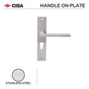 FB.O.106._.SS, Lever Handles, Oval, On Plate, Stainless Steel, CISA-1