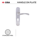 FB.S.107._.SS, Lever Handles, Square, On Plate, Stainless Steel, CISA-1