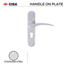 FB.S.115._.SS, Lever Handles, Square, On Plate, Stainless Steel, CISA-1