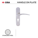 FB.S.116._.SS, Lever Handles, Square, On Plate, Stainless Steel, CISA-1