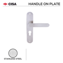 FB.O.203._.SS, Lever Handles, Oval, On Plate, Stainless Steel, CISA-1