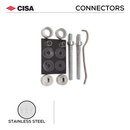FB2B.25.SS, Back-to-back Pull Handle Connectors, 8mm, Stainless Steel, 25 (diameter) x 8mm , CISA-1