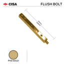 Box Type Flush Bolt, 200mm, Satin Rose Gold, Stainless Steel, Black or PVD Gold - CISA-7