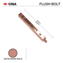 Box Type Flush Bolt, 300mm, Satin Rose Gold, Stainless Steel, Black or PVD Gold - CISA-1