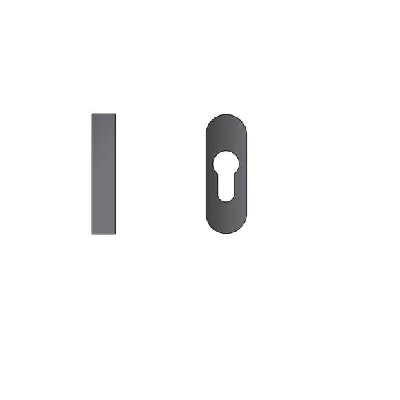 FE.O.C.MBL, Cylinder Escutcheon, Oval Rose, 60mm (h) x 32mm (w) x 6mm (t), Matt Black, CISA