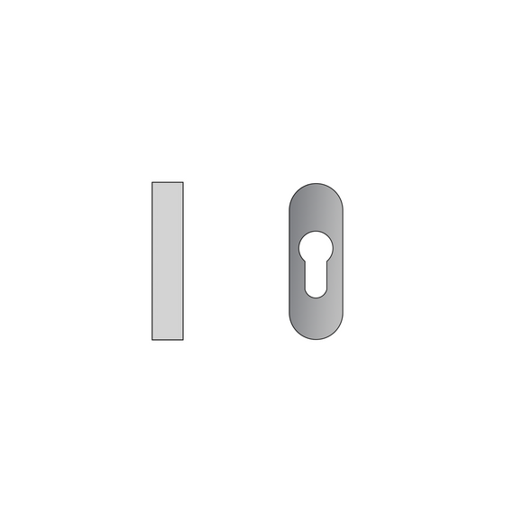 FE.O.C.TR, Cylinder Escutcheon, Oval Rose, 60mm (h) x 32mm (w) x 6mm (t), Tarnish Resistant, CISA