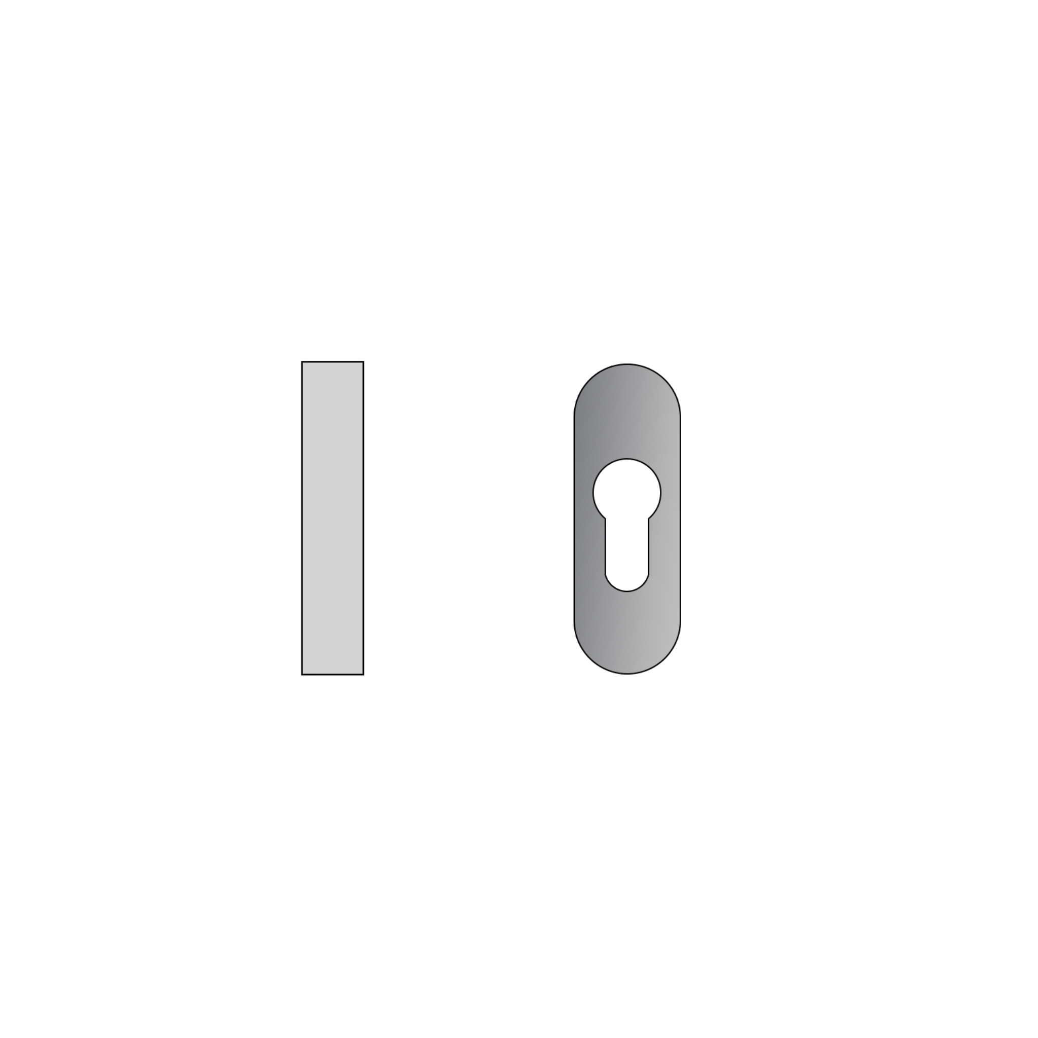 FE.O.C.SS, Cylinder Escutcheon, Oval Rose, 60mm (h) x 32mm (w) x 6mm (t), Stainless Steel, CISA