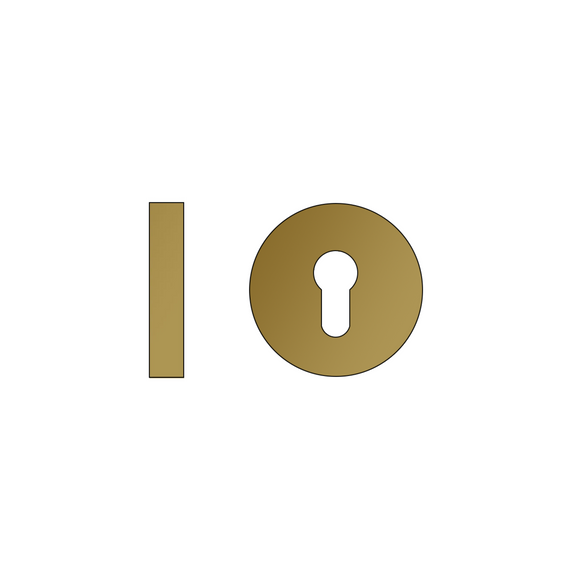 CISA Brass Cylinder Lock shown in finish detail, giving doors brass that means business, 53mm (h) x 53mm (w).