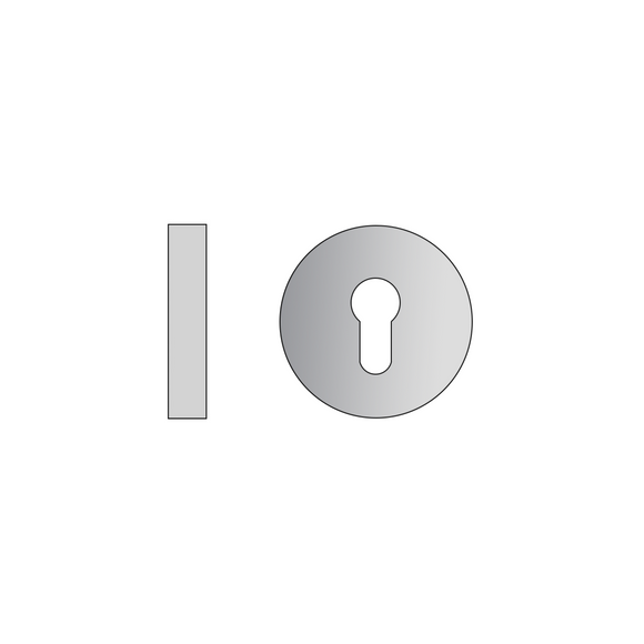 CISA Stainless Steel Cylinder Lock shown in finish detail, giving doors clean stainless confidence, 53mm (h) x 53mm (w).
