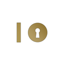 CISA Brass Escutcheon hardware detail for doors — warm brass confidence, 53mm (h) x 53mm (w).