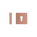 FE.S.C.SRG, Cylinder Escutcheon, Square Rose, 52mm (h) x 52mm (w) x 8mm (t), Satin Rose Gold, CISA-2