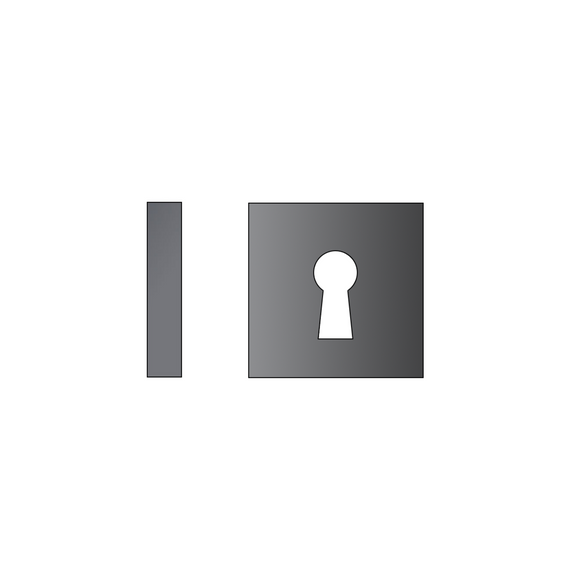 FE.S.K.MBL, Keyhole Escutcheon, Square Rose, 52mm (h) x 52mm (w) x 8mm (t), Black, CISA