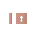 FE.S.K.SRG, Keyhole Escutcheon, Square Rose, 52mm (h) x 52mm (w) x 8mm (t), Satin Rose Gold, CISA-2