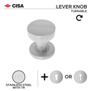 FKN02._.TR, Knob Handle, Lever, On Rose, With Escutcheons, Stainless Steel with Tarnish Resistant, CISA-1