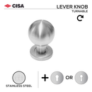 FKN01._.SS, Knob Handle, Lever, On Rose, With Escutcheons, Stainless Steel, CISA-1