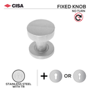 FKN02._.F.TR, Knob Handle, Fixed, On Rose, With Escutcheons, Stainless Steel with Tarnish Resistant, CISA-1
