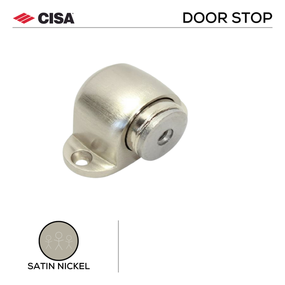 FMDS02.SN, Door Stop, Floor Mounted, Magnetic, 38mm (l) x 55mm (w), Satin Nickel, CISA