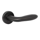 CISA Matt Black Lever Handle close-up detail; sharp modern attitude for a better door setup.