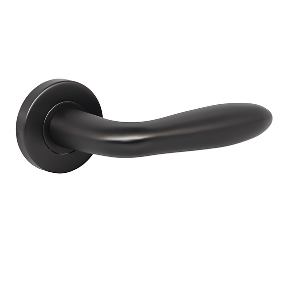 CISA Matt Black Lever Handle close-up detail; sharp modern attitude for a better door setup.