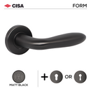 Main product view showing CISA Matt Black Lever Handle — dark, sleek, and ready to stand out for patio and sliding doors.