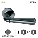 Main product view of QS Stainless Steel Lever Handle, made for patio and sliding doors with strong stainless style.