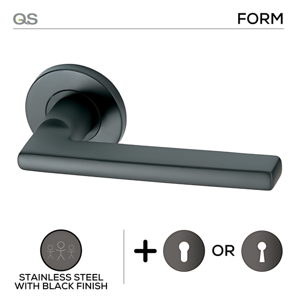 QS Stainless Steel Lever Handle shown in main product view, giving patio and sliding doors clean stainless confidence.