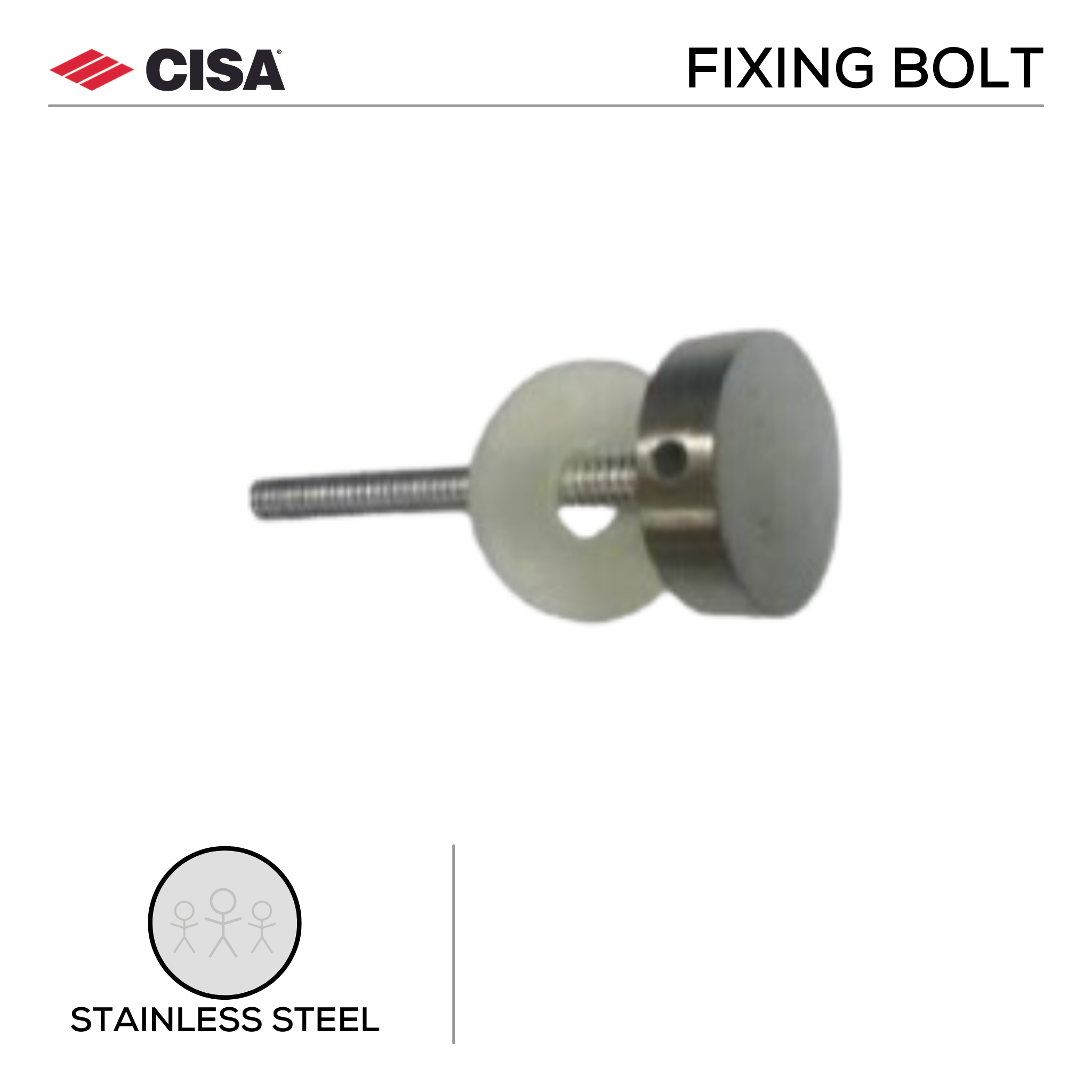 FP-BTF-19, Flat Head Fixing Bolt for BoltThru Pull Handle, 10mm Thick, Stainless Steel, 19x6x70mm, CISA