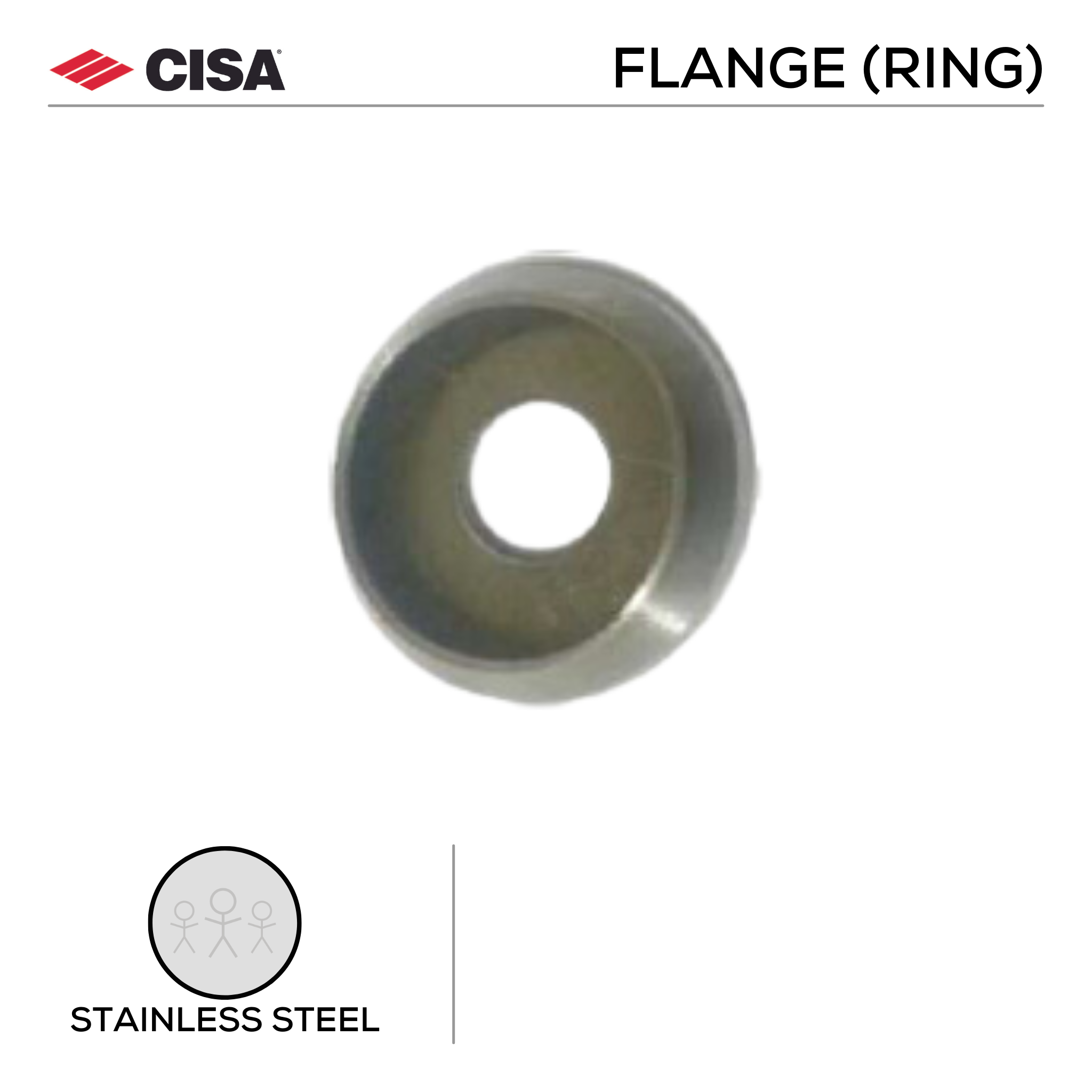 FP-RING-19, Flange (Ring) for Pull Handle, Stainless Steel, 19mm, CISA