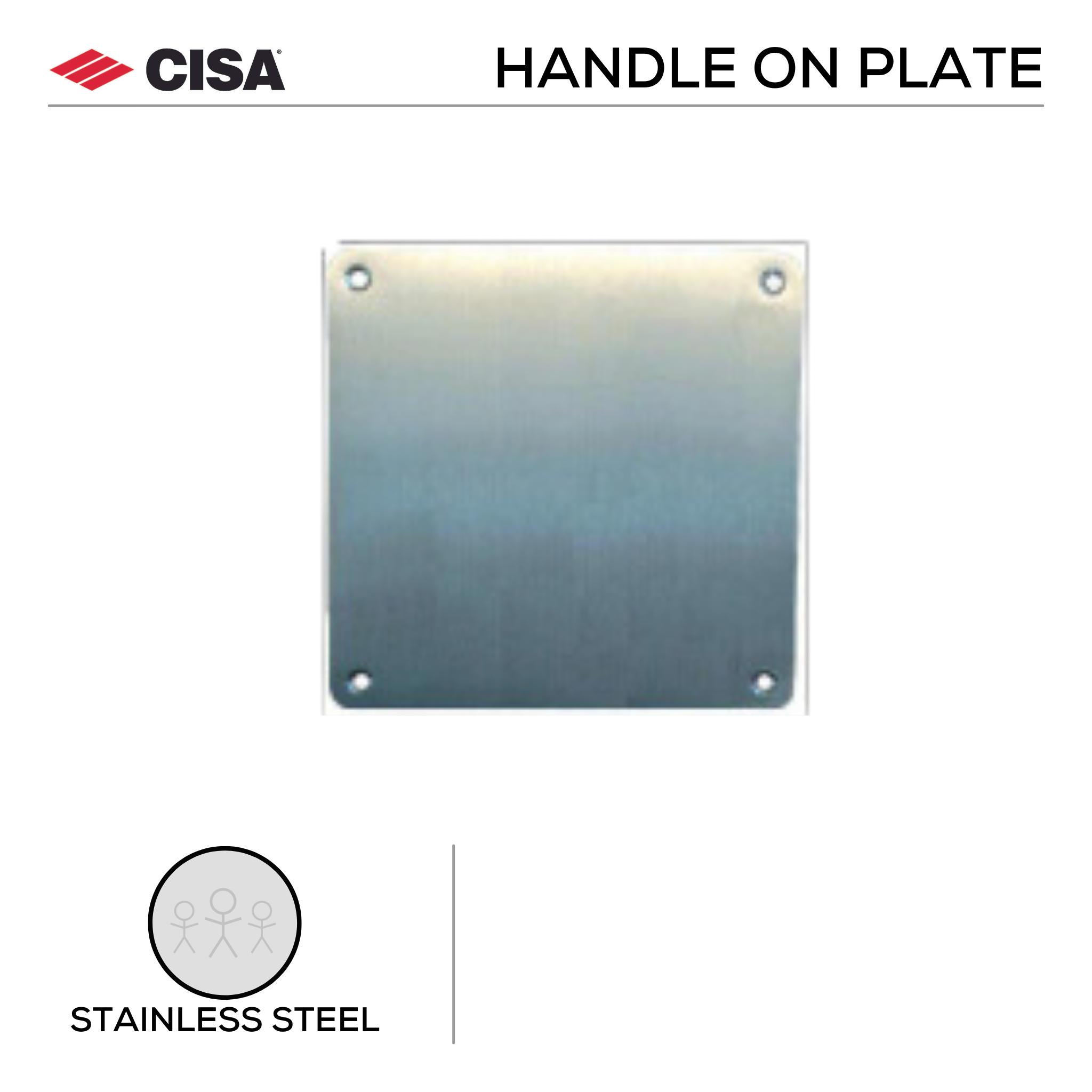 FP.G.XB.FF, Plate, Square, Blank, Satin Stainless Steel, CISA