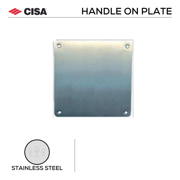 FP.G.XB.FF, Plate, Square, Blank, Satin Stainless Steel, CISA