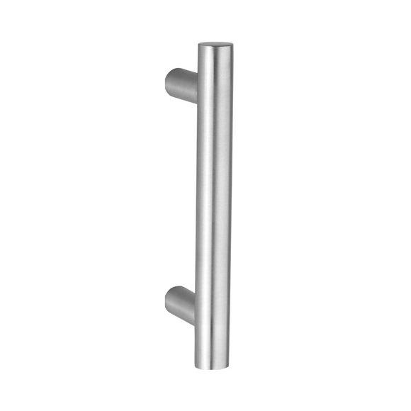 CISA Stainless Steel Pull Handle shown in finish detail, giving doors clean stainless confidence, 32mm (Ø) x 400mm (l).