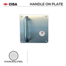 FPD6.WC.R, Pull Handles, Square, On Plate,WC Indicator & Turn, Right Hand, Satin Stainless Steel, CISA-1
