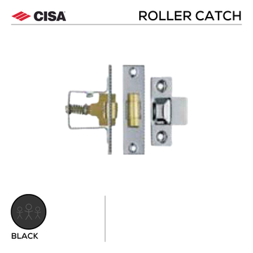 CISA Black Roller Catch for Internal, main product view with bold black energy, 76mm (l) x 22mm (w).