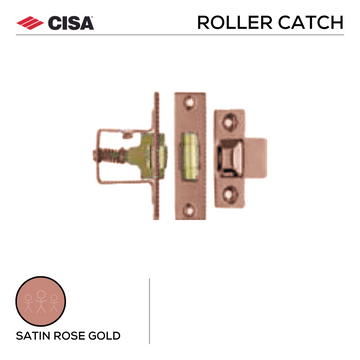 Heavy-Duty Adjustable Roller Catch, 76mm, Satin Rose Gold, Stainless Steel or Matt Black - CISA