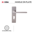 FS106.BP.C.SS, Lever Handle, Square Plate, Heavy duty, Stainless Steel, CISA-1
