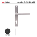 FS106.NB.BL, Lever Handle, Square Plate, Heavy duty, Black, CISA-1
