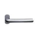 FT01.O._.SS, Lever Handles, Tubular, On Oval Rose, With Cylinder Escutcheons, 134mm (l), Stainless Steel, CISA-2