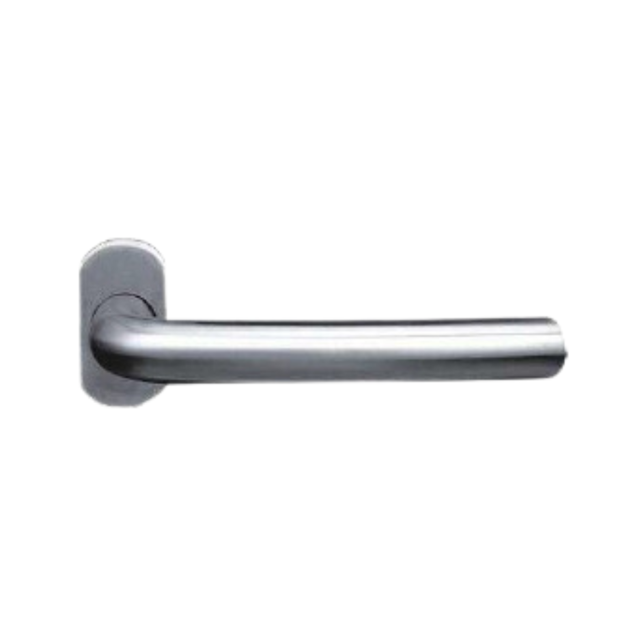 FT01.O._.SS, Lever Handles, Tubular, On Oval Rose, With Cylinder Escutcheons, 134mm (l), Stainless Steel, CISA