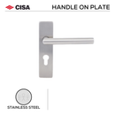 FT02.BP.61.C.SS, Lever Handle, Square Plate, Heavy duty, Stainless Steel, CISA-1
