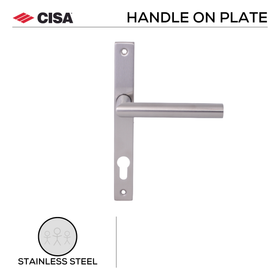 FT02.NB.SS, Lever Handle, Square Plate, Heavy duty, Stainless Steel, CISA